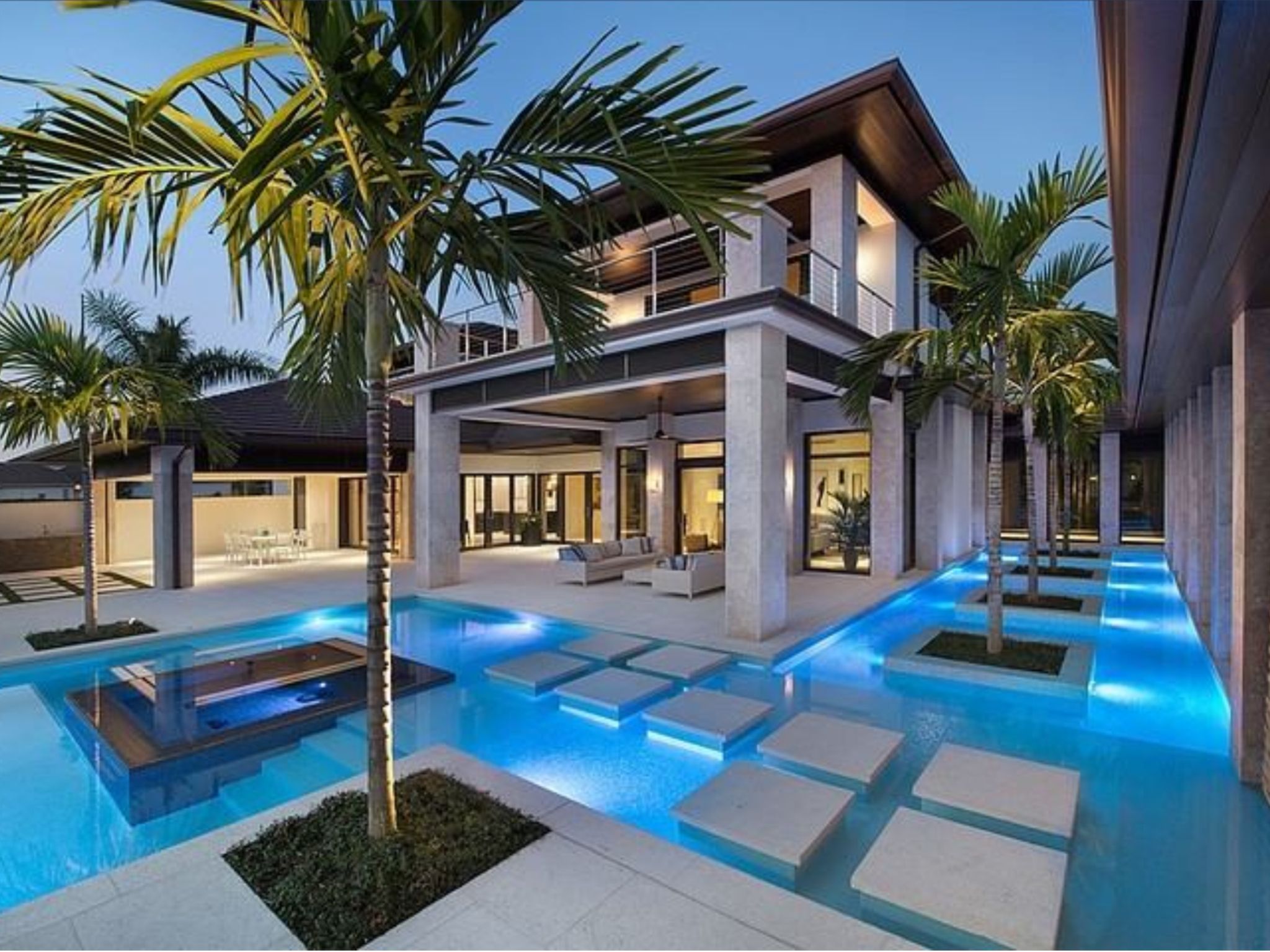 Surrounded by water.. | Luxury pools, Mansions, Modern pools