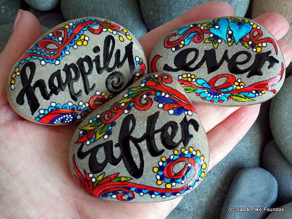 Happily ever after / anniversary / wedding / painted rocks / | Etsy ...