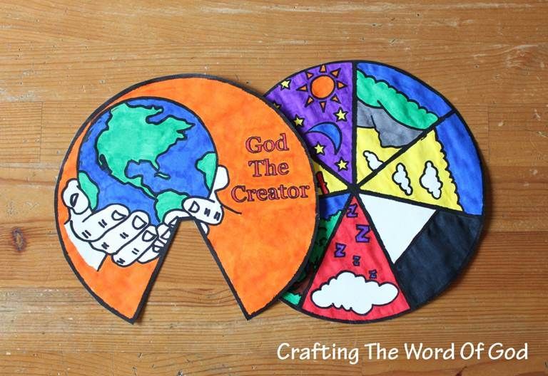 Days Of Creation Wheel | Bible crafts, Christian crafts, Bible for kids