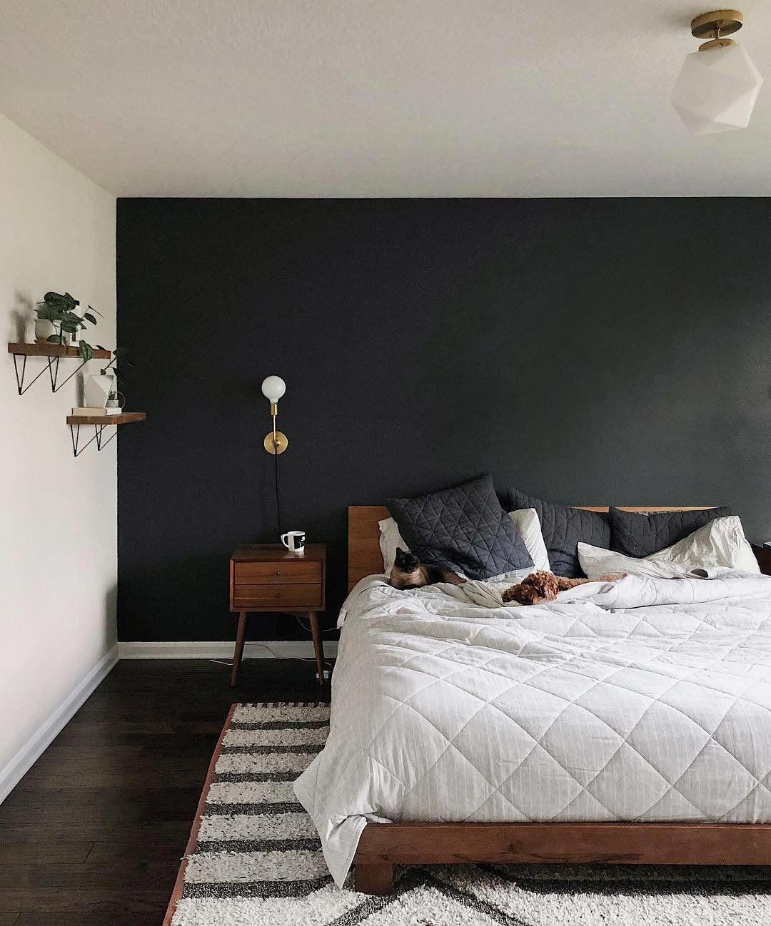 Luxury Bedding Master Bedroom Black walls