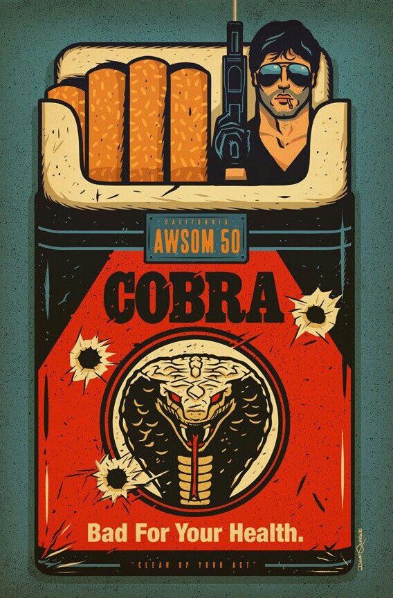 SYLVESTER STALLONE'S COBRA Movie Artwork, Movie Poster Art, Kunst ...