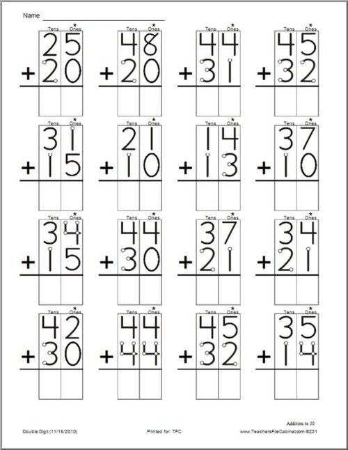 Adding tens and ones | Math addition worksheets, Touch math worksheets ...