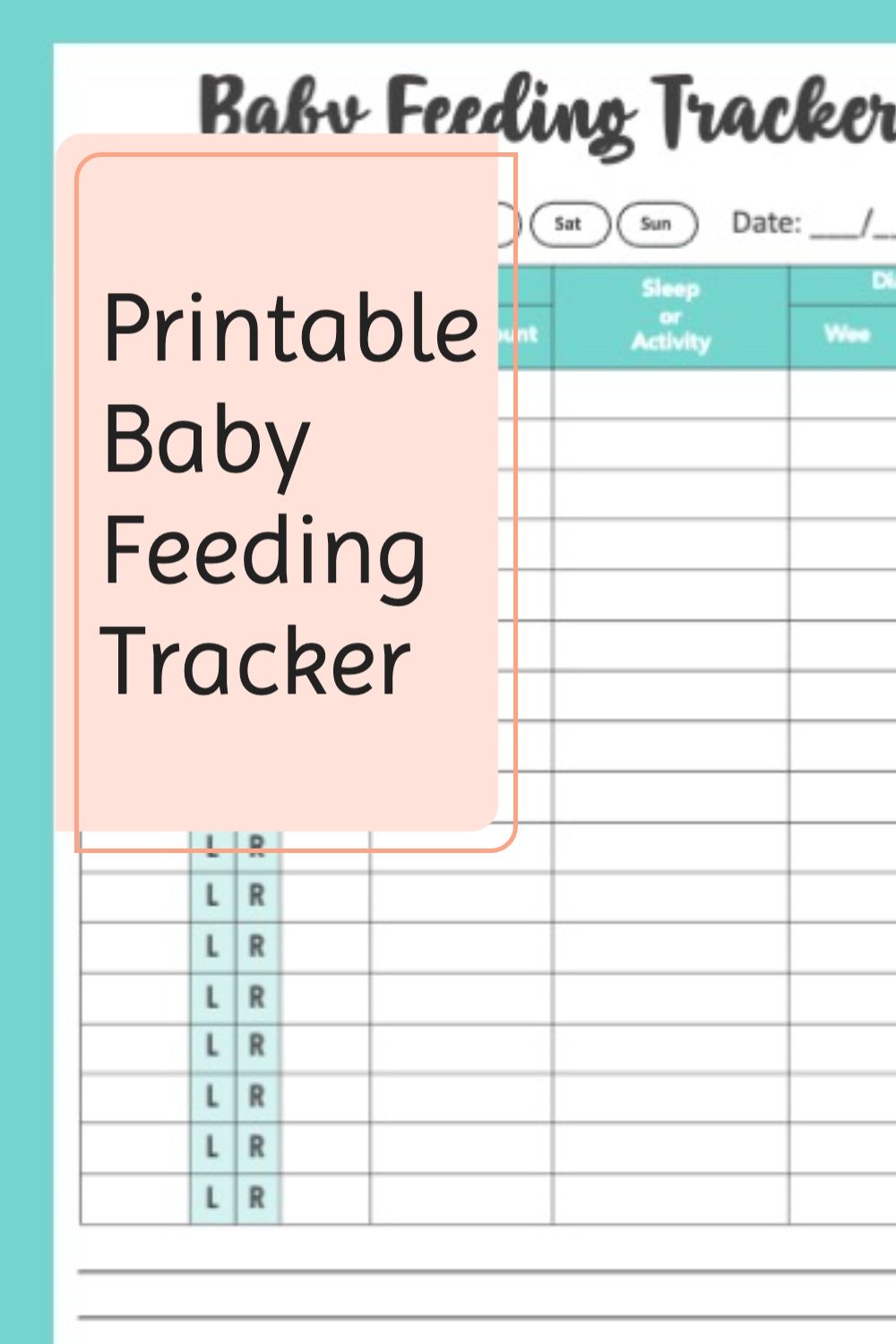 Printable Baby Feeding Tracker | Baby feeding, Baby feeding chart, Baby ...