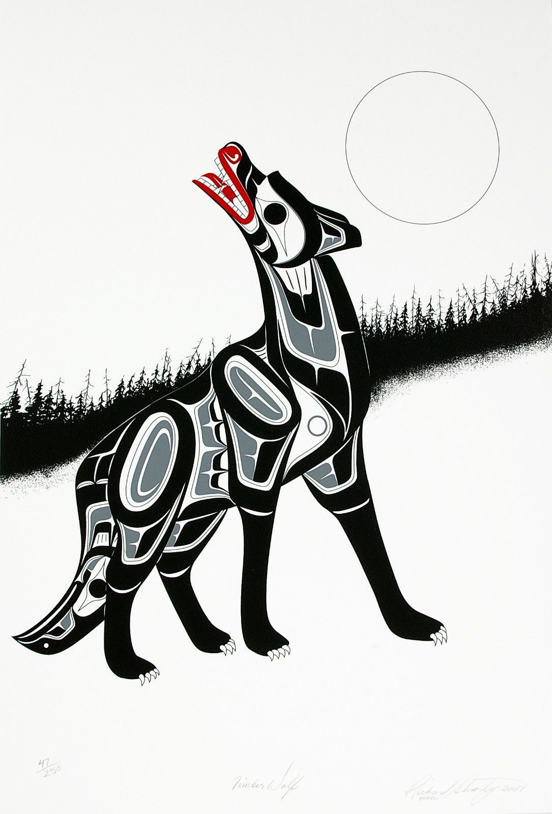 Native Wolf Serigraph First Nations Limited Edition Print | Native art ...