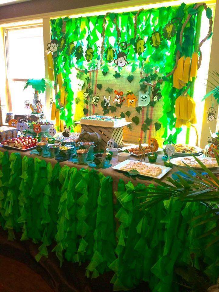 43 Jungle Theme Baby Shower Ideas Table Settings Animal ...