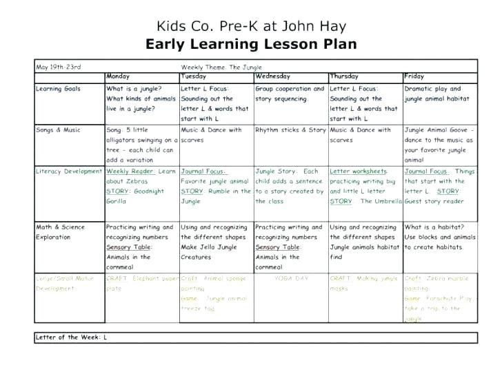 Highscope Lesson Plan Sample