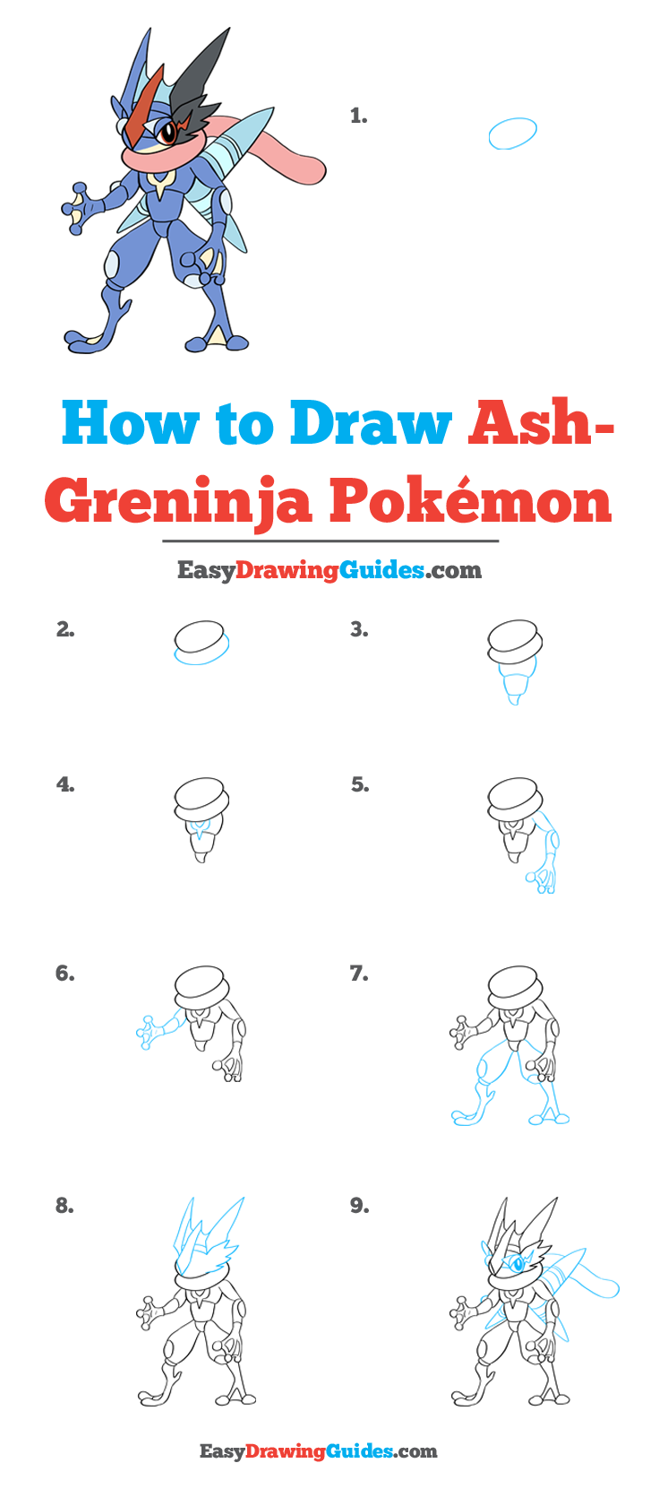 How to Draw Ash-Greninja Pokémon - Really Easy Drawing Tutorial ...