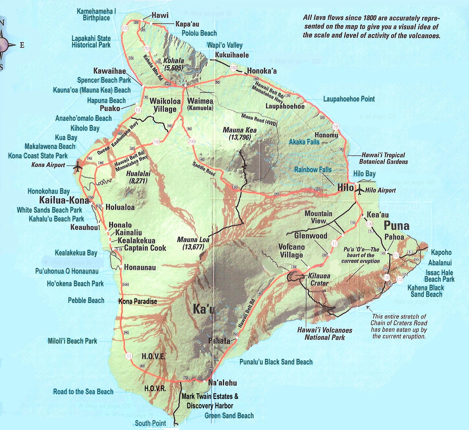 Printable Map Of Hawaii Big Island