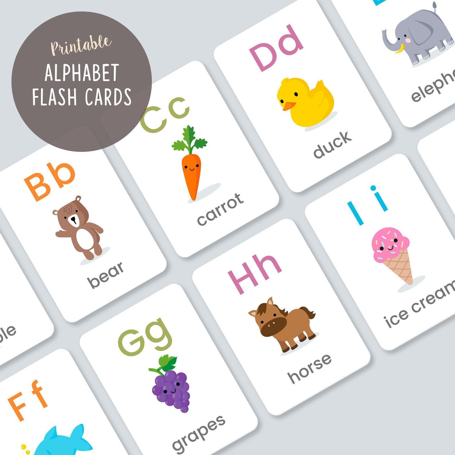 Printable Alphabet Flash Cards Digital Download Preschool - Etsy in ...