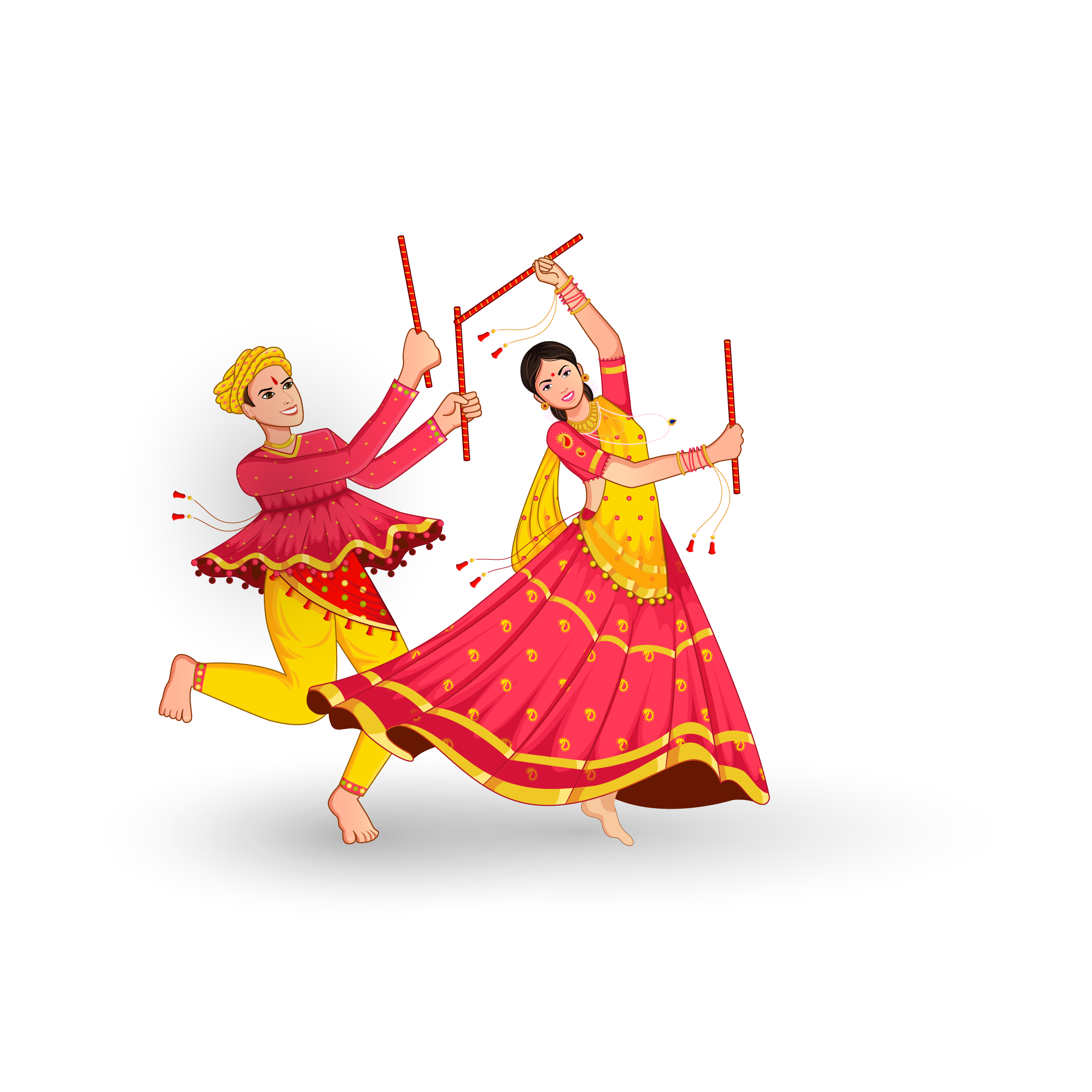 couple dandiya in garba celebration , | Happy durga puja, Happy ...