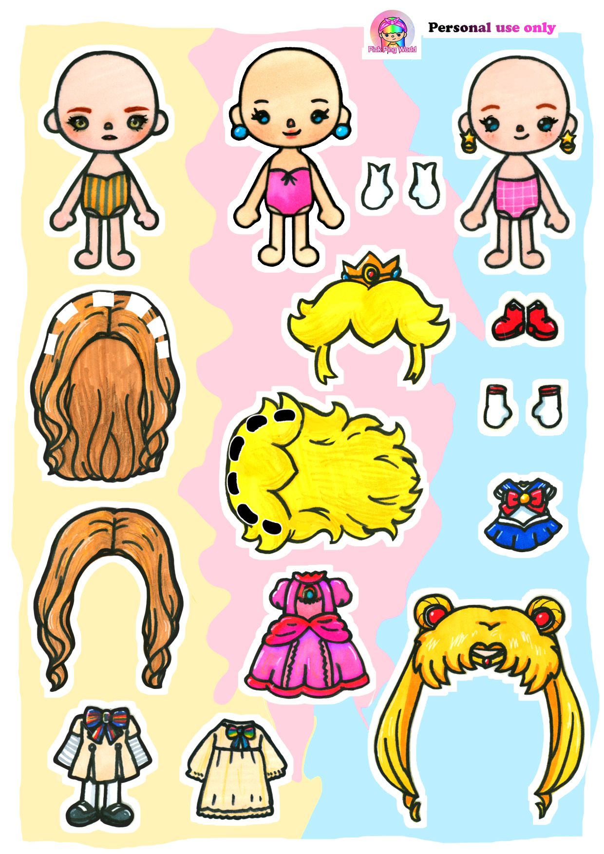 Toca Boca M3gan  Princess Peach  Sailor Moon Paper Crafts Diy 