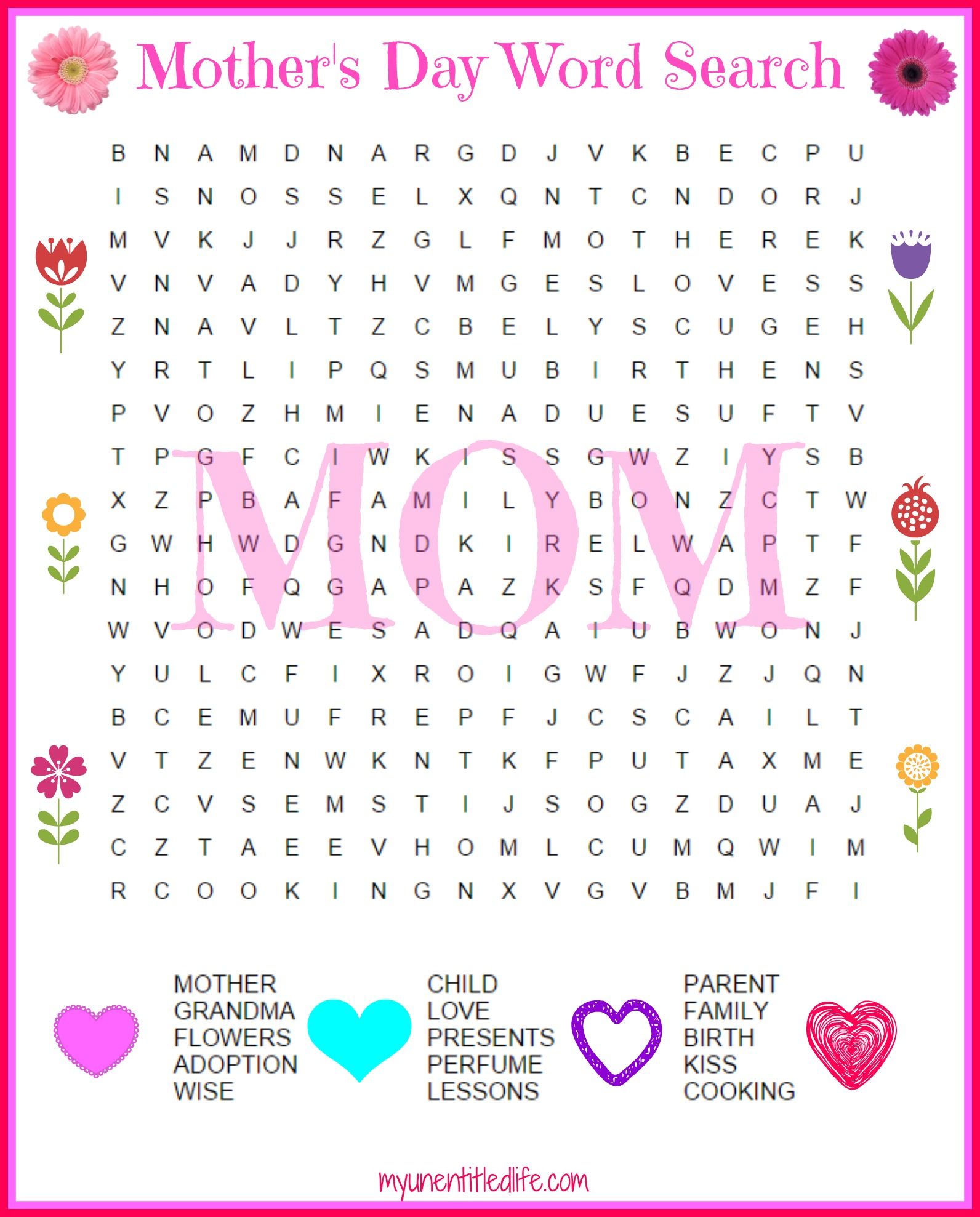 Free Printable Mother's Day Activities