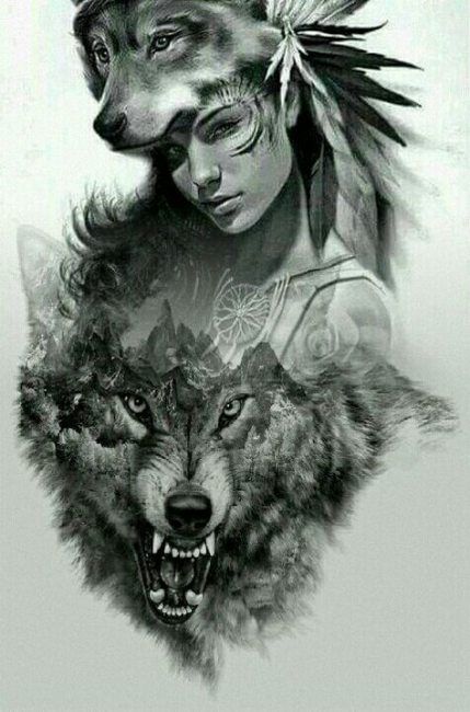 53+ ideas tattoo thigh animal wolves | Wolf tattoos, Wolf girl tattoos ...