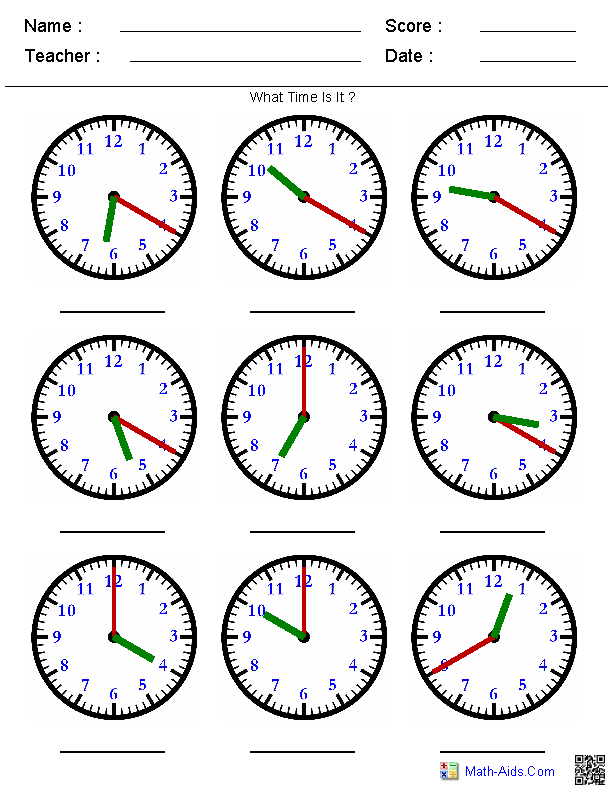 Time Worksheets Time Worksheets for Learning to Tell Time Time