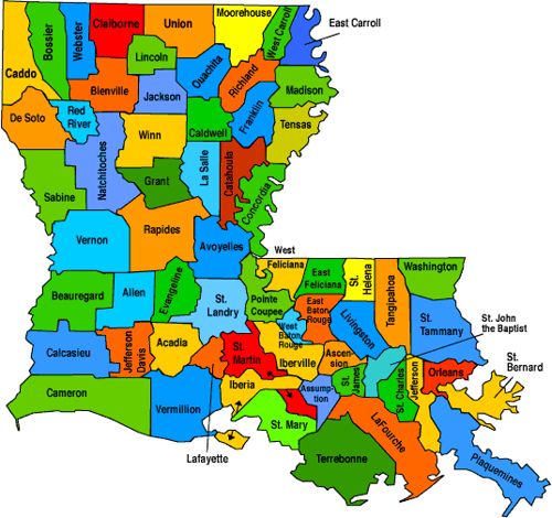 Louisiana Parish Map