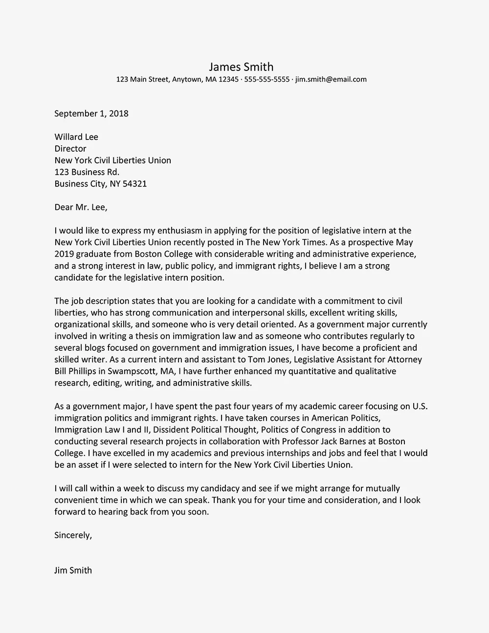 39++ Sample college cover letter for internship Student | coverlettercv image.