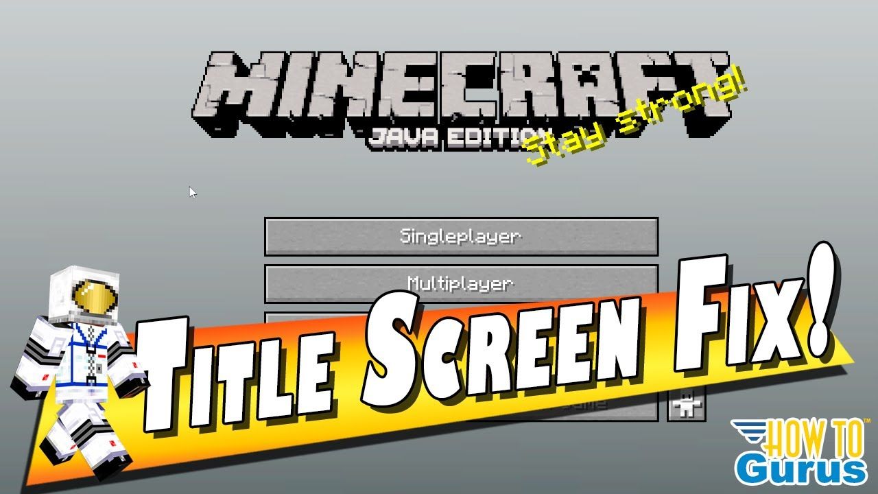 How To Fix The Minecraft Title Screen Glitch Gray With No Background A Minecraft Glitch Minecraft Tutorial