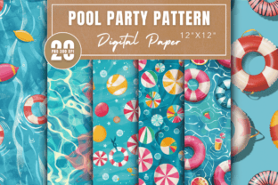 Pool Party Digital Papers, Summer Tropic Graphic by DelArtCreation ...