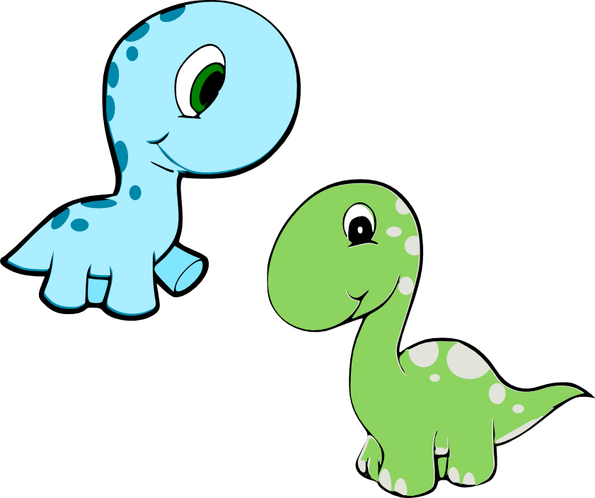 Cute Cartoon Baby Dinosaurs