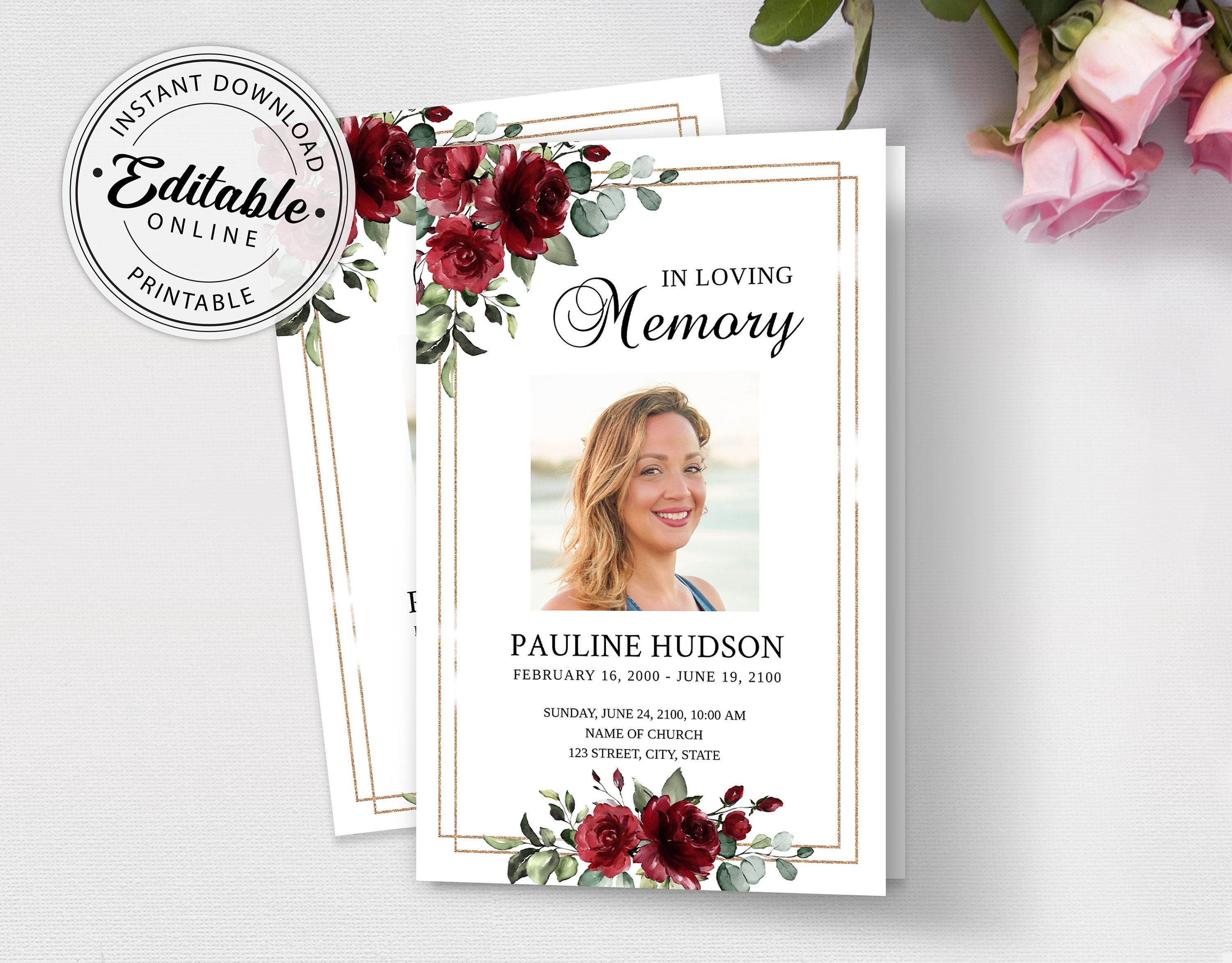 Editable Funeral Program Template