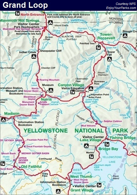 Yellowstone Nat Park Map