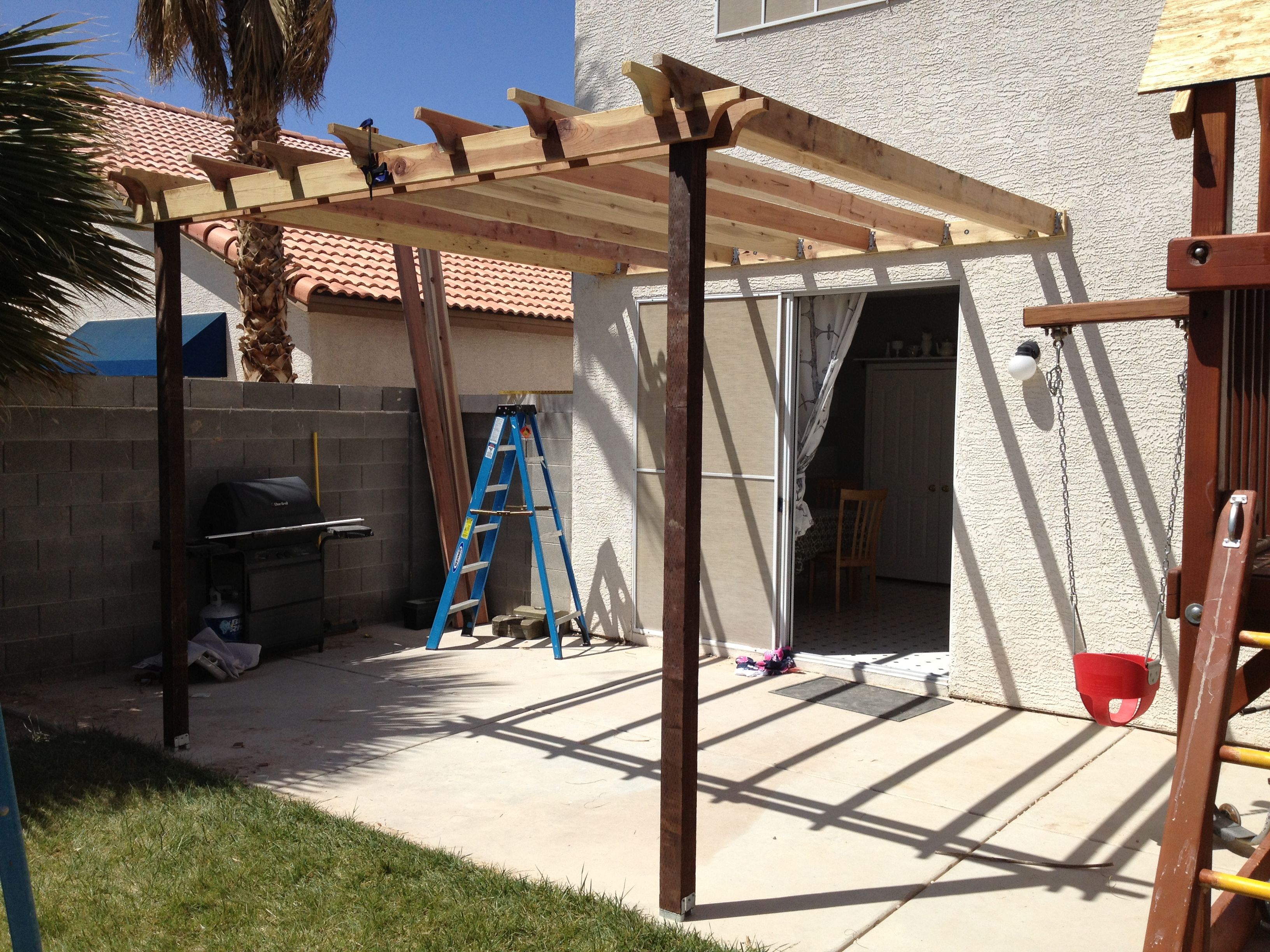 Pergola (attached directly to the house) Pergola plans diy, Pergola