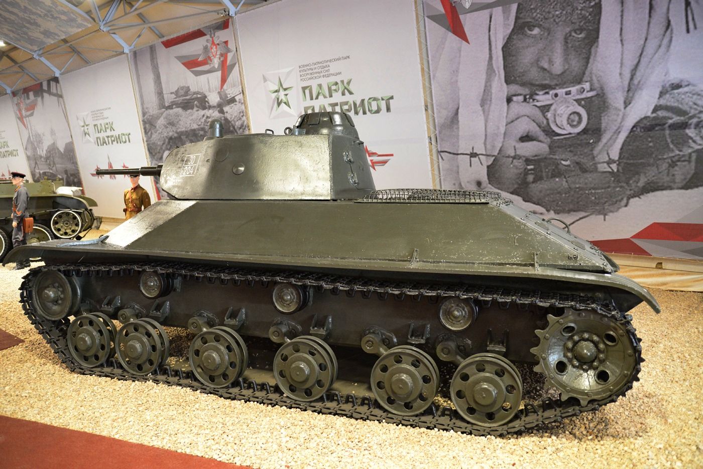 an old tank on display in a museum