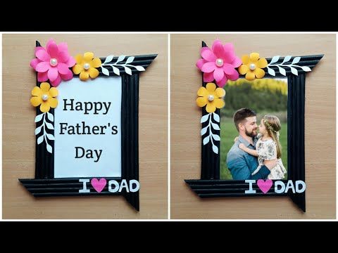 two frames with flowers and the words happy father's day