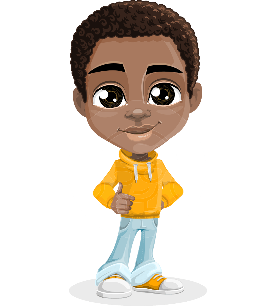 Jorell the Playful Afro-American Boy Male Cartoon Characters, Cartoon ...