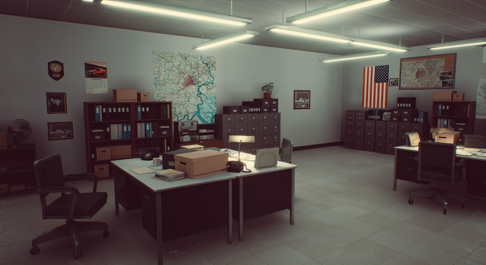 ArtStation - Retro Police Station - Office, Martin Molnar | Police ...