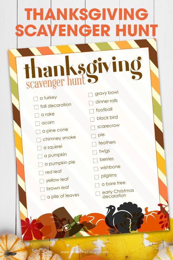 Turkey Scavenger Hunt Printable | Printable Templates Free