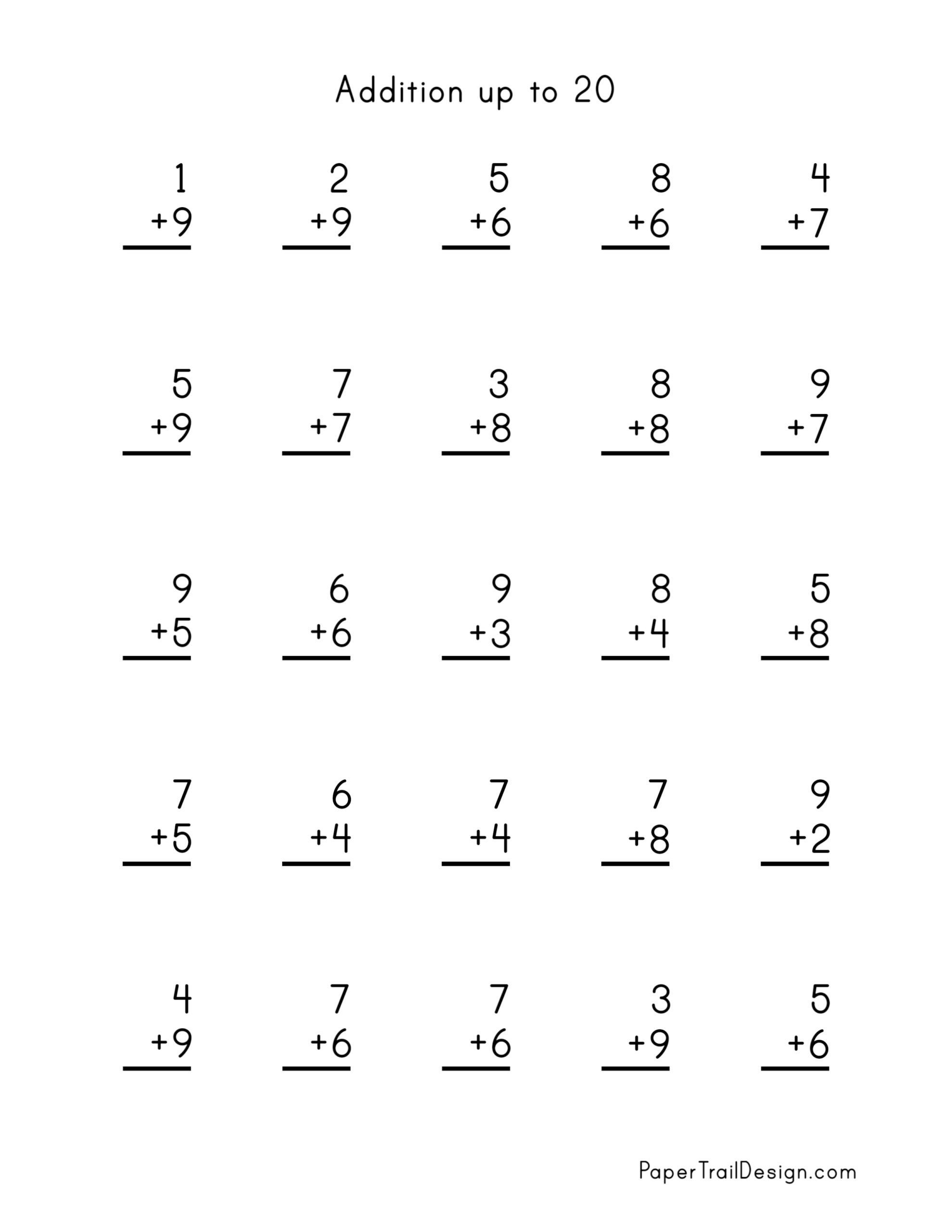 Addition Worksheets - Paper Trail Design | Free multiplication ...