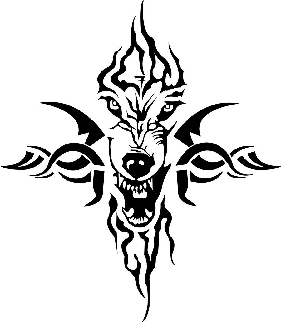 Tribal Wolf Tattoo Design