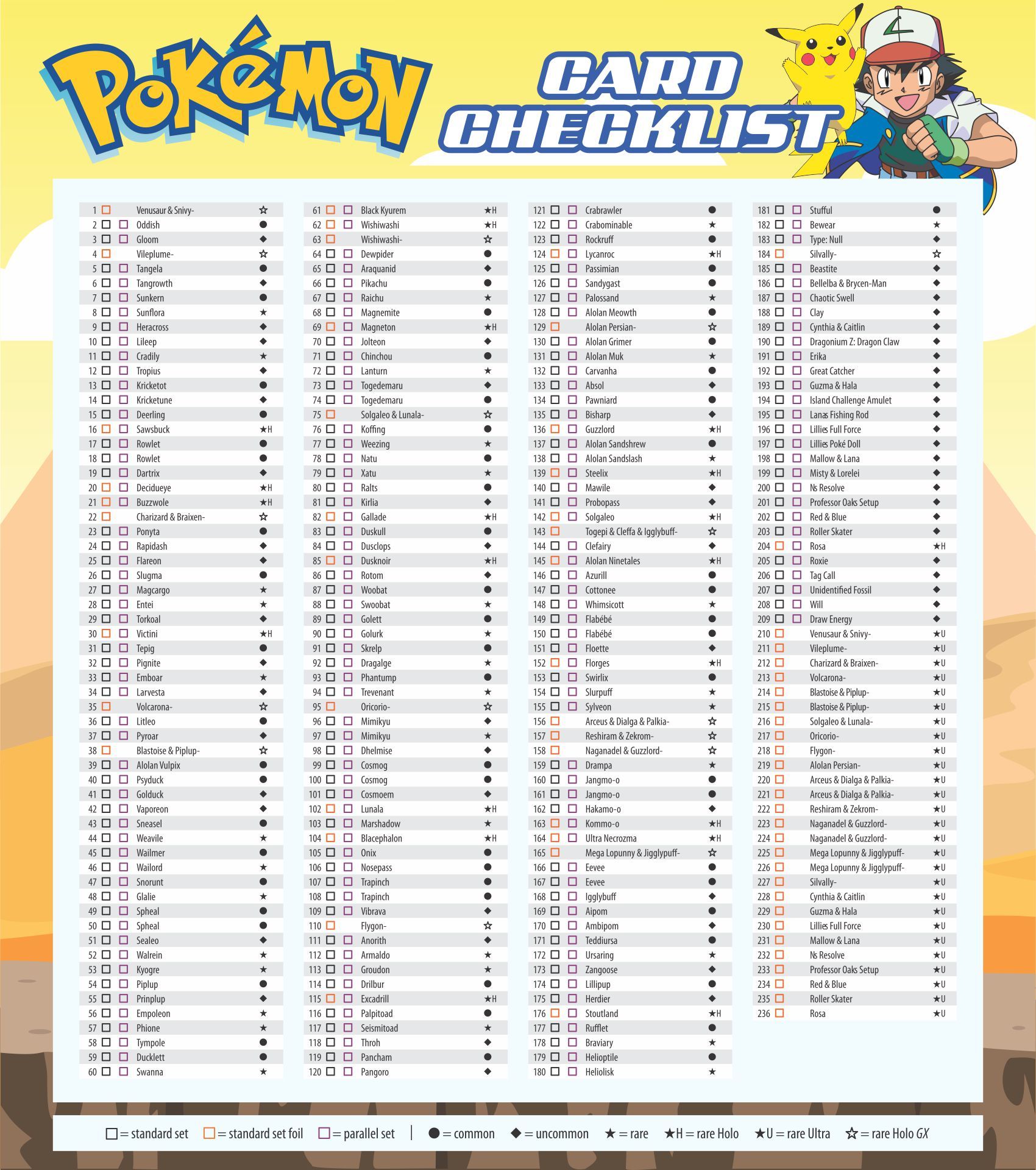 7 Best Printable Pokemon Checklist PDF for Free at Printablee | Pokemon ...