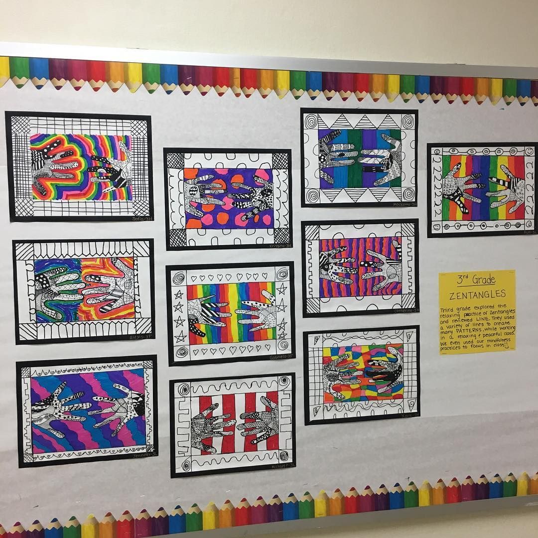 3rd grade finished LINE unit! We loved zentangles!!!! 3rd Grade Art ...