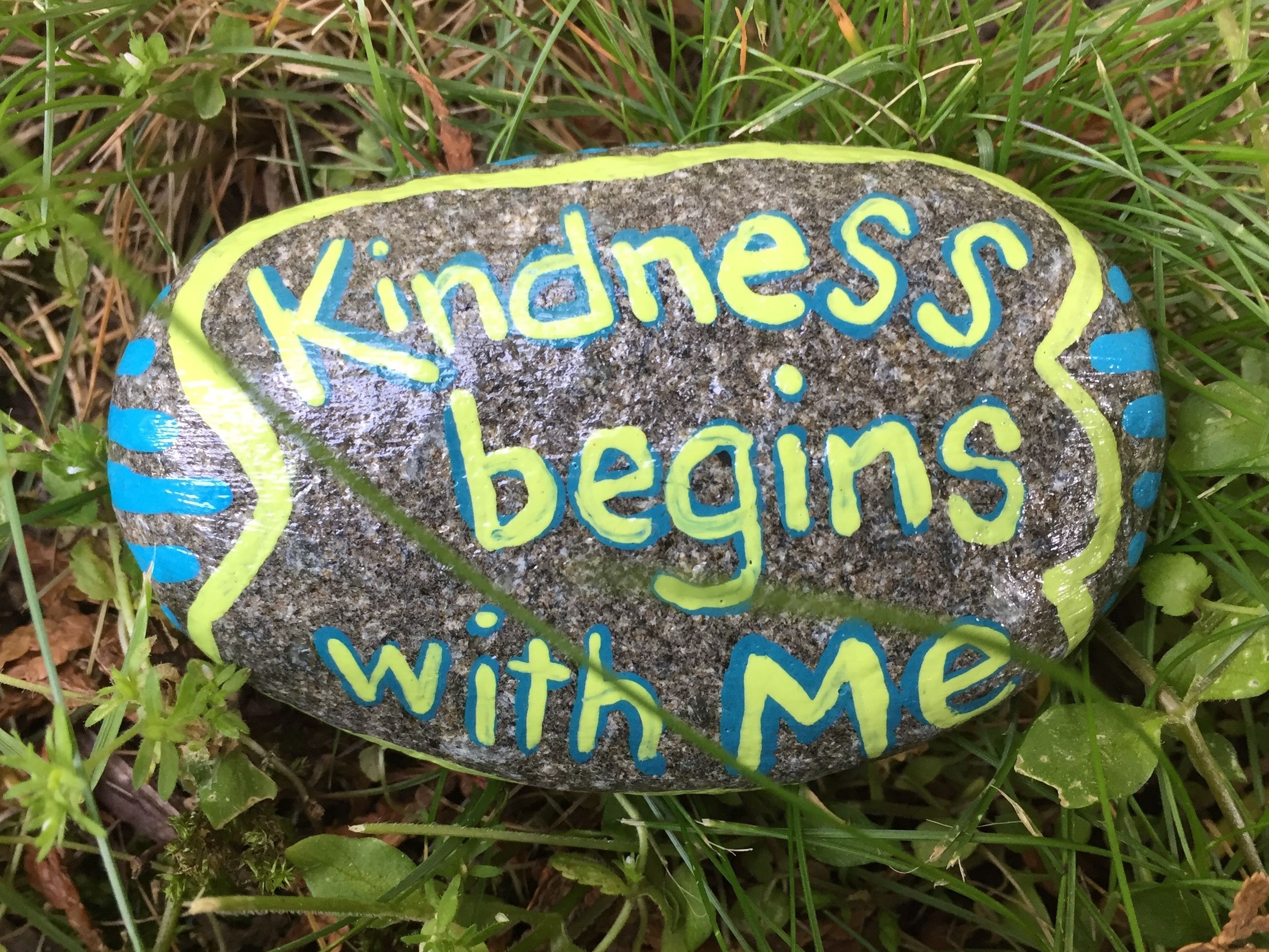 Kindness begins with me. Hand painted rock by Caroline. The Kindness ...