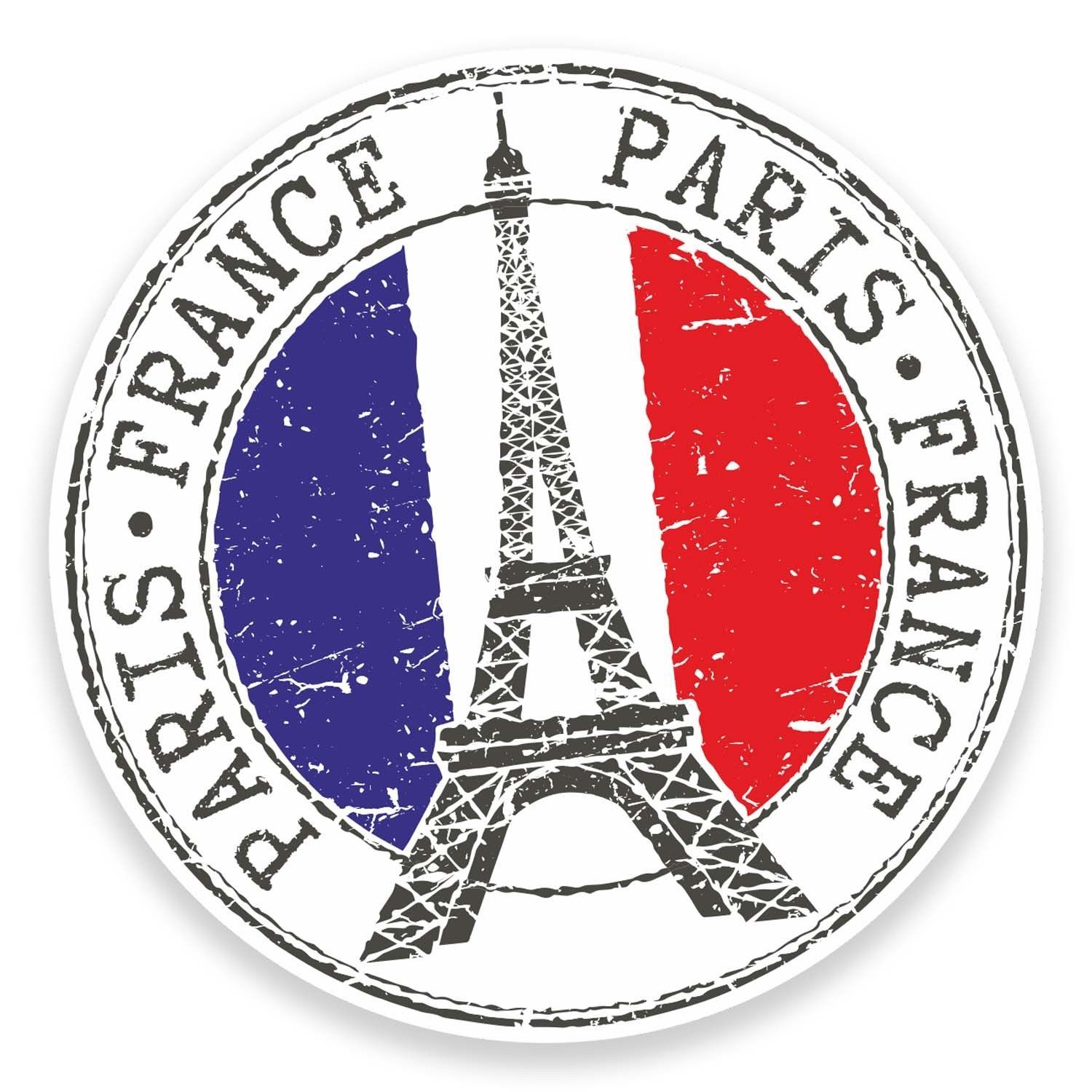 2 X Paris Eiffel Tower France Sticker Car Laptop Decal Travel Luggage