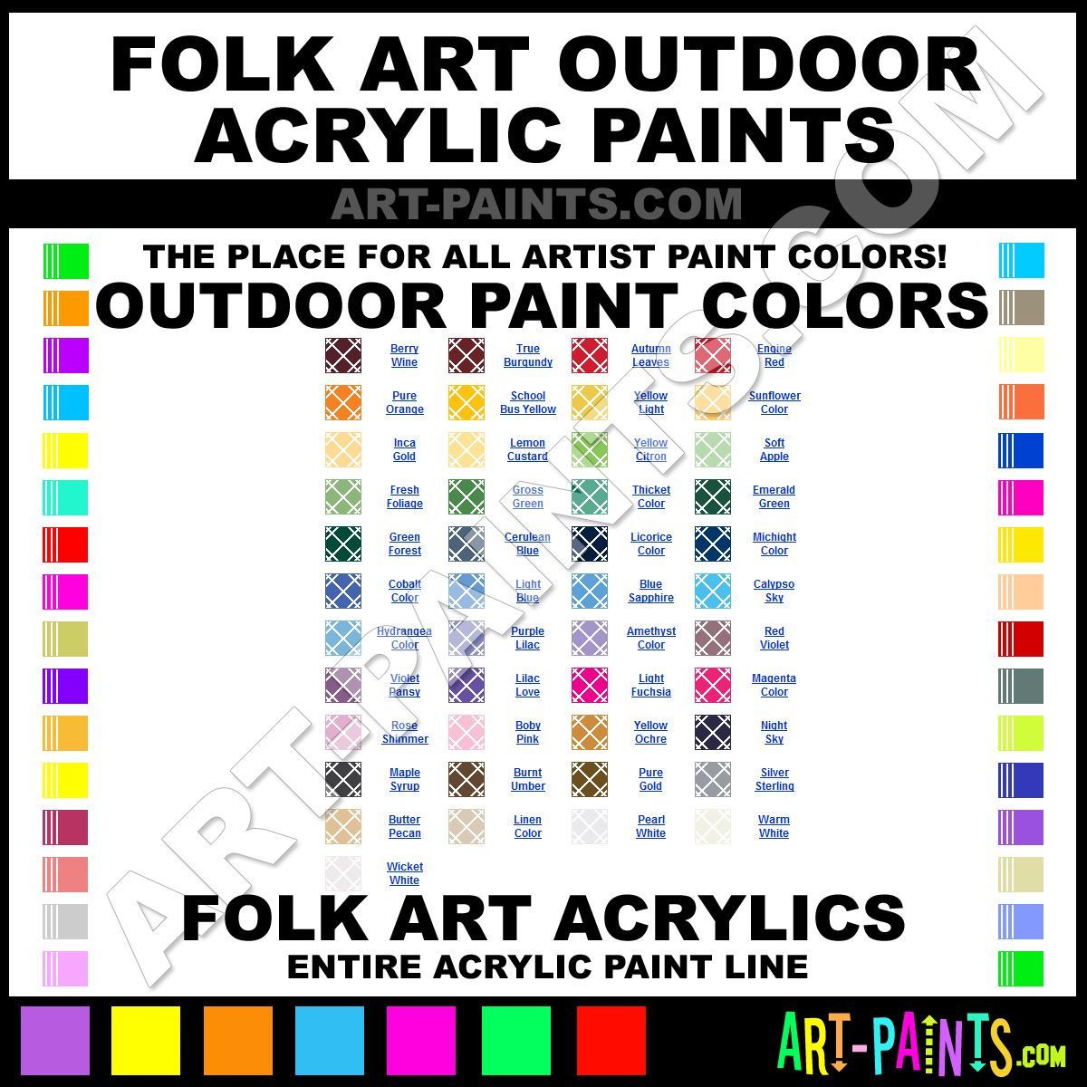 Folkart Acrylic Paint Color Chart