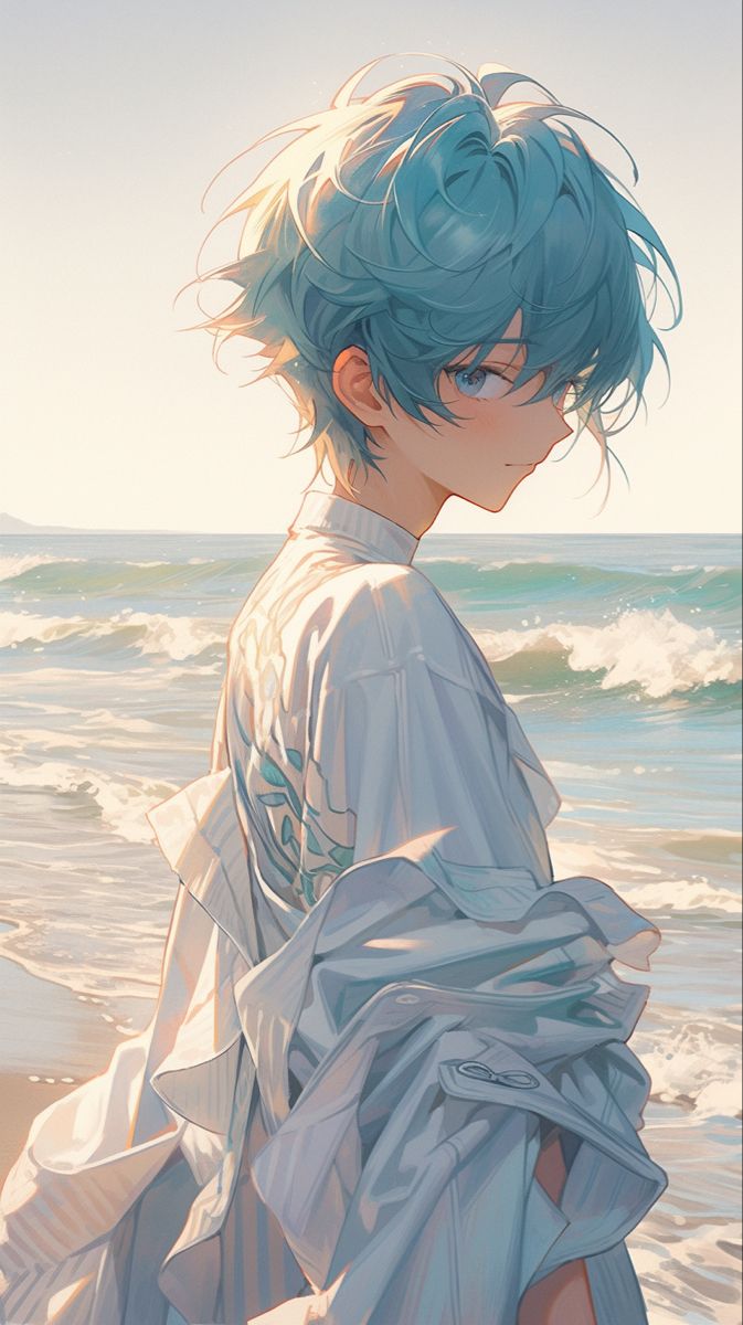 Pinterest | Anime boy sketch, Cute anime guys, Blue hair anime boy