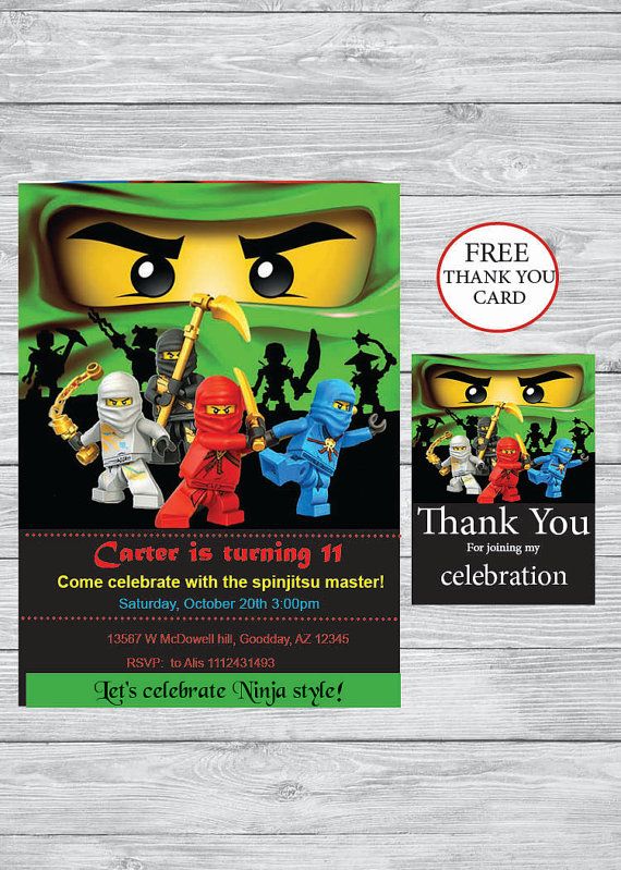 Ninjago eyes, Ninjago eyes, Birthday invitation + Free Thank you card ...