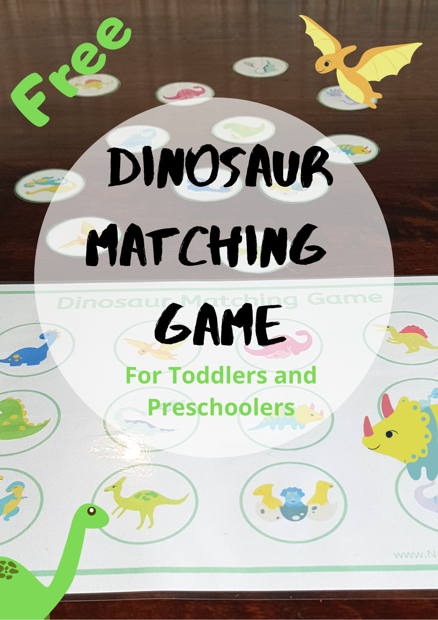 An awesome dinosaur matching game toddler and preschool printable – Artofit