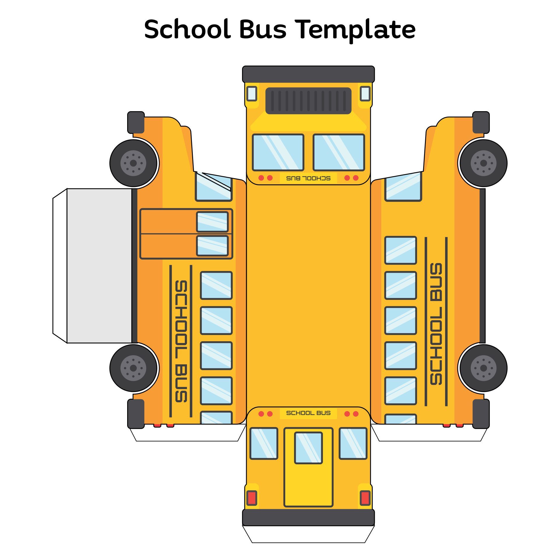 School Bus Template | School bus crafts, Bus crafts, School bus