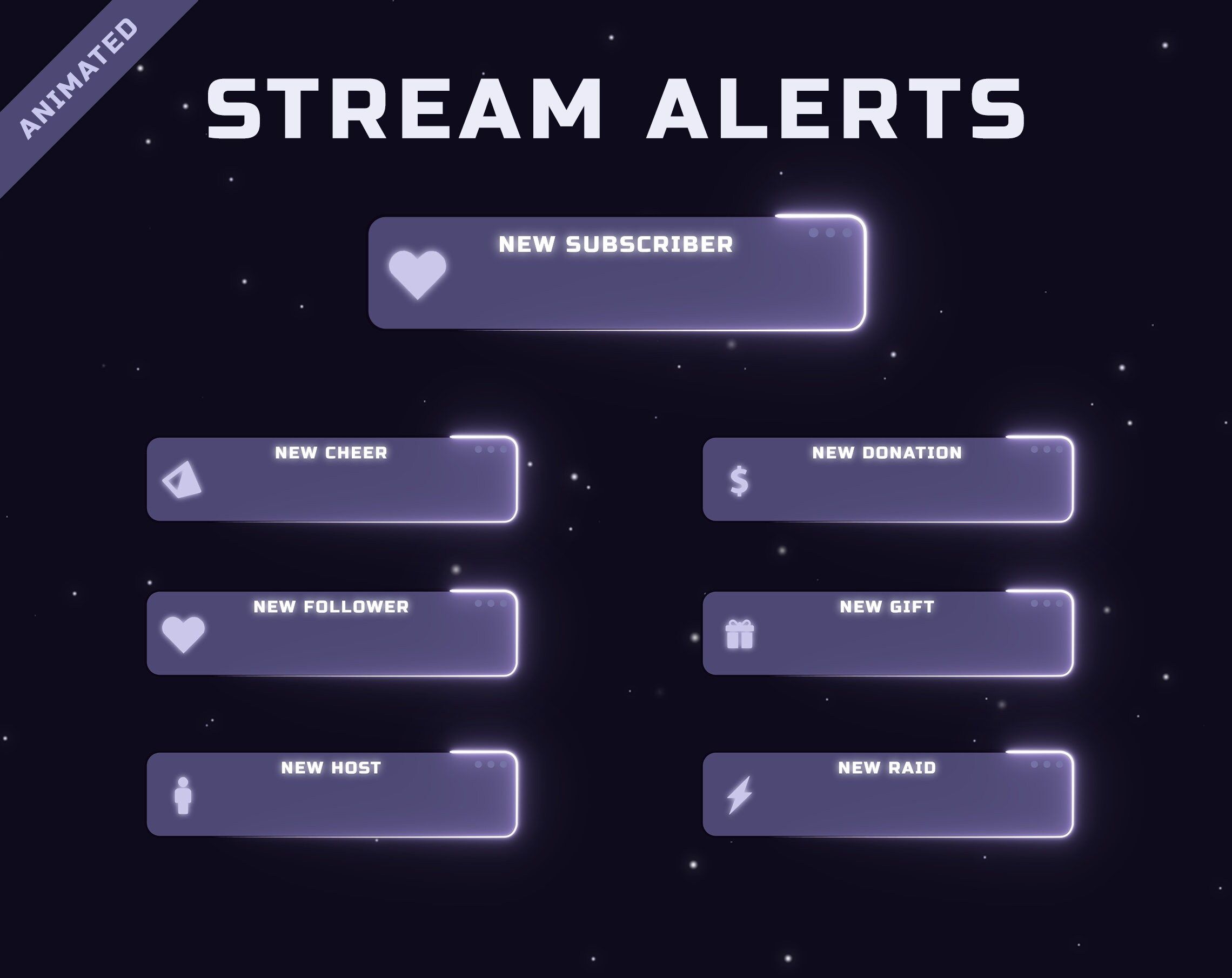 Animated Alerts for Twitch Streaming PURPLE Lofi Twitch Alerts WEBM ...