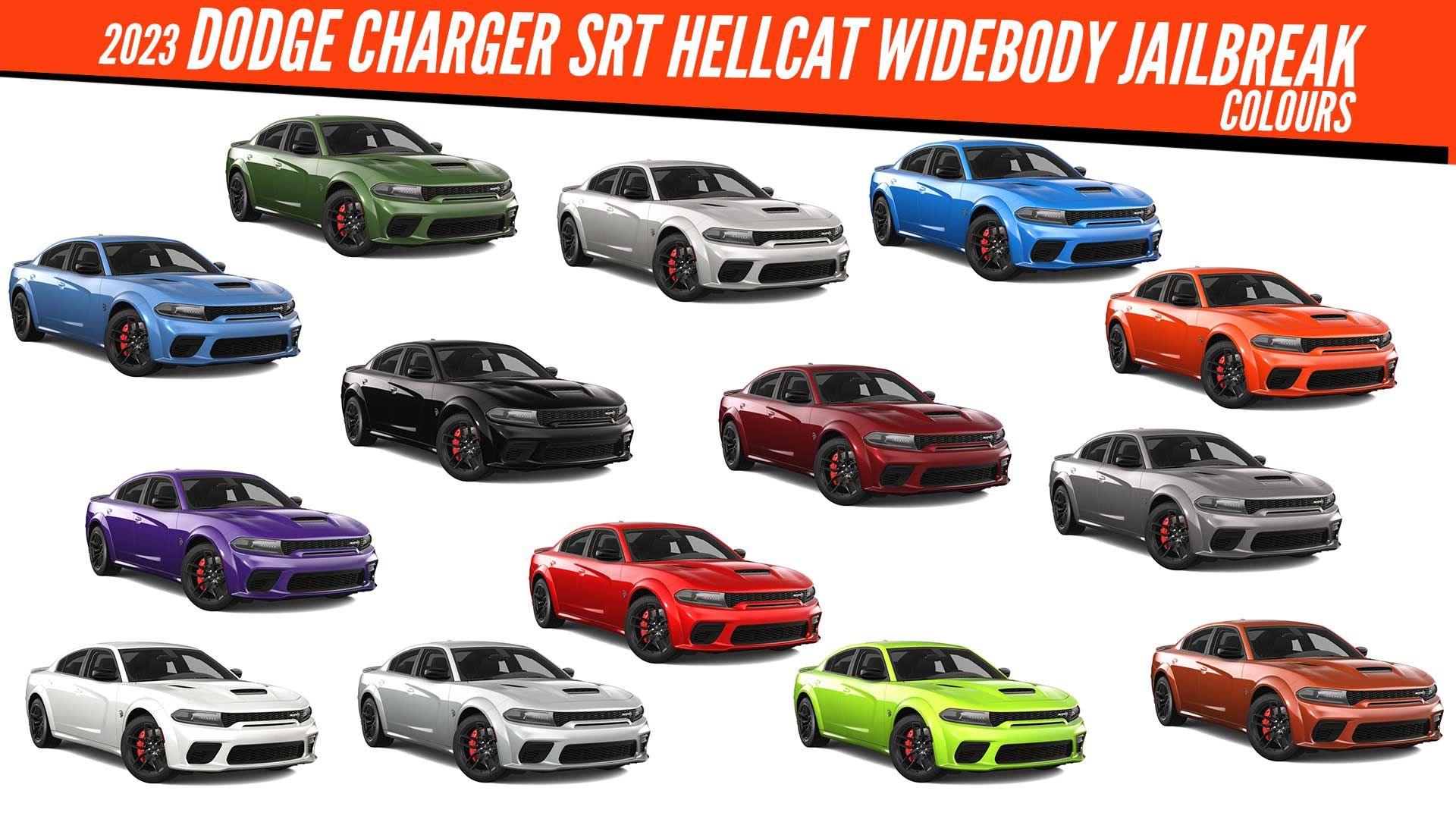 2023 Dodge Charger SRT Hellcat Widebody Jailbreak - All Color Options ...