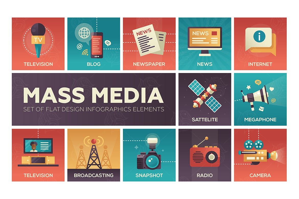 Mass Media Line Design Icons Set EPS Art Design, Media Design, Line ...