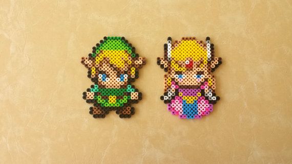 Link & Zelda Legend of Zelda: Minish Cap Perler Bead Sprites Perler ...