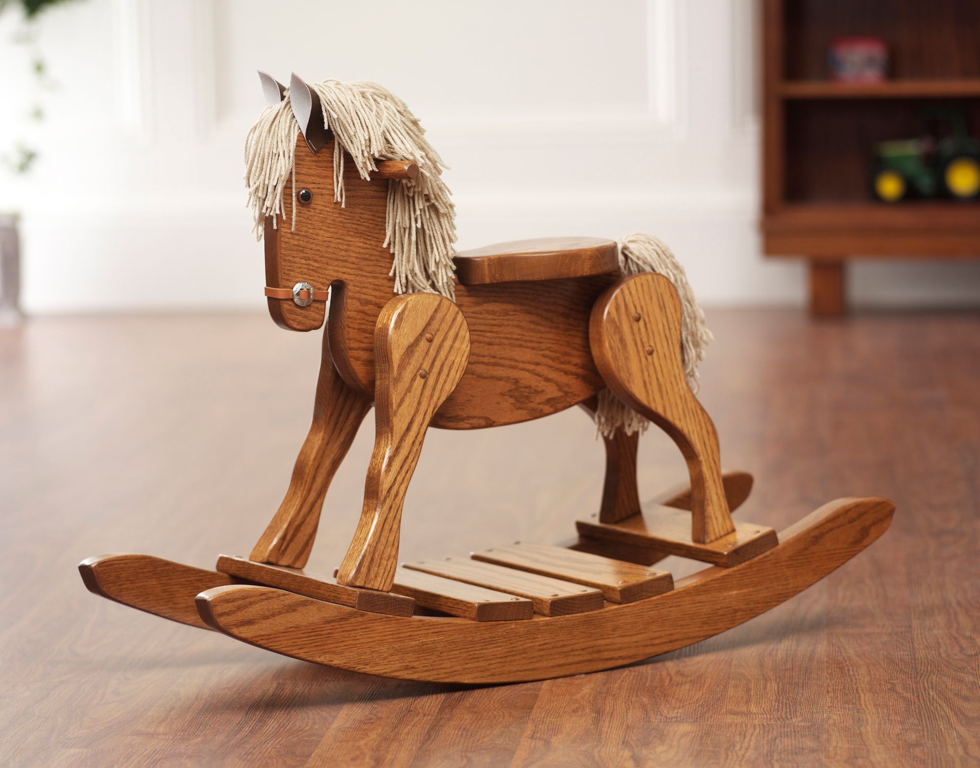 amish solid oak rocking horse Wood rocking horse, Wooden 