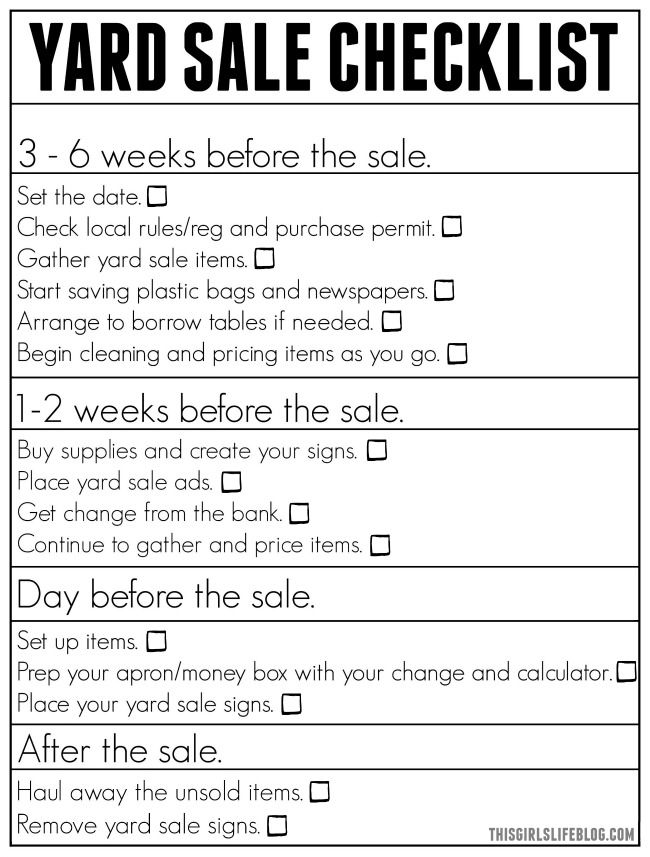 How To Have A Successful Yard Sale Free Printable Checklist Yard Sale Organization Yard Sale Printables Yard Sale [ 857 x 650 Pixel ]