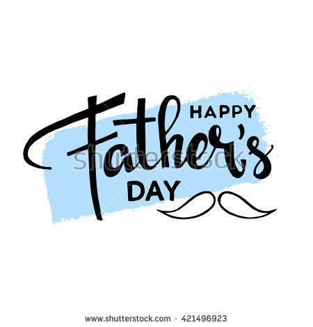 happy father's day greeting card with mustache and handwritten ...