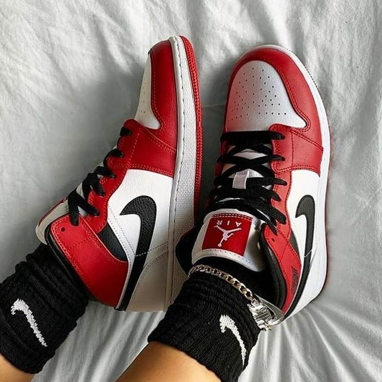 Custom RED Black White Jordan 1 CHICAGO High Q AJ1 UNISEX ( Customs And ...